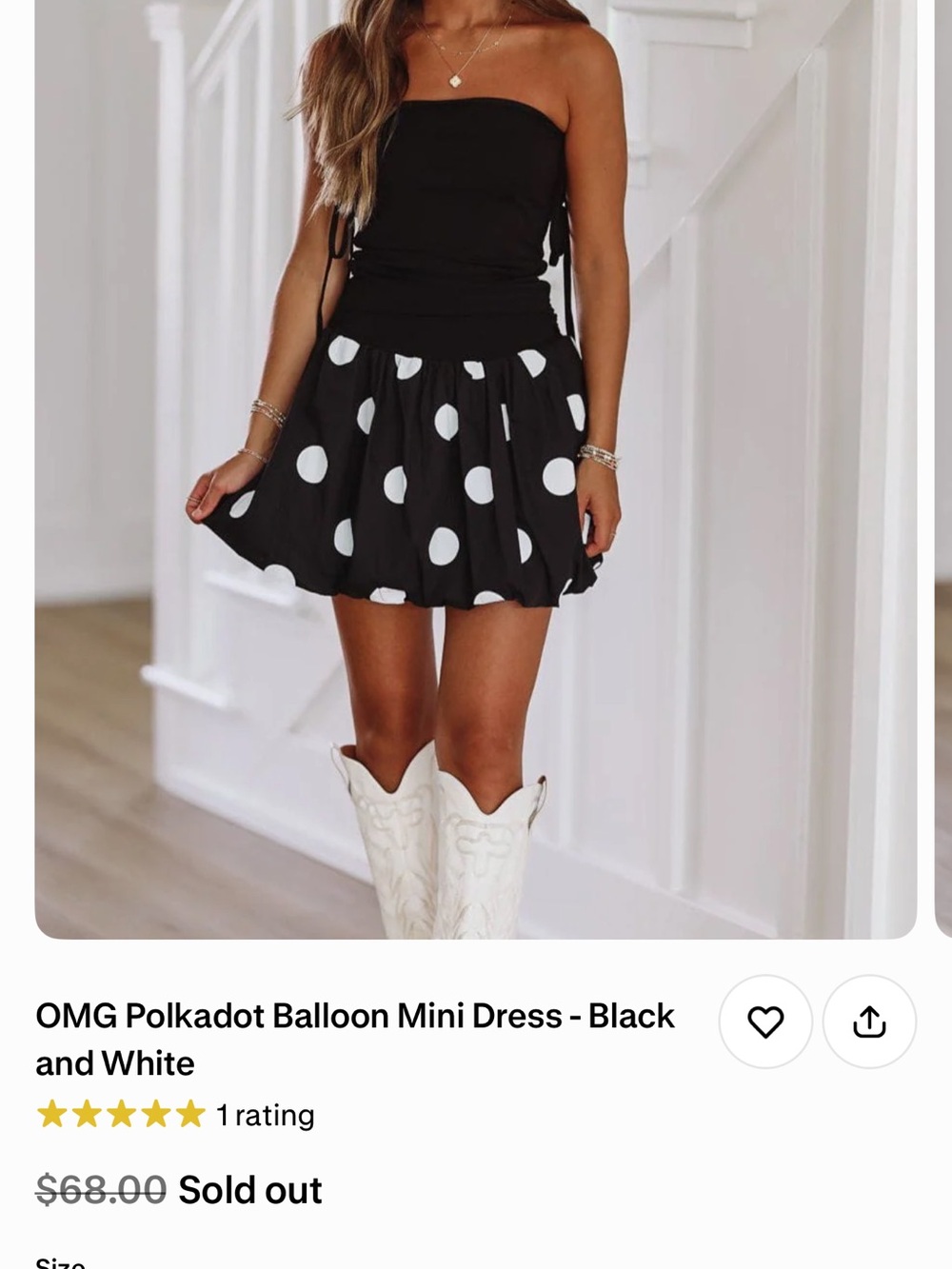 Polkadot Balloon Mini Skirt - Black and White